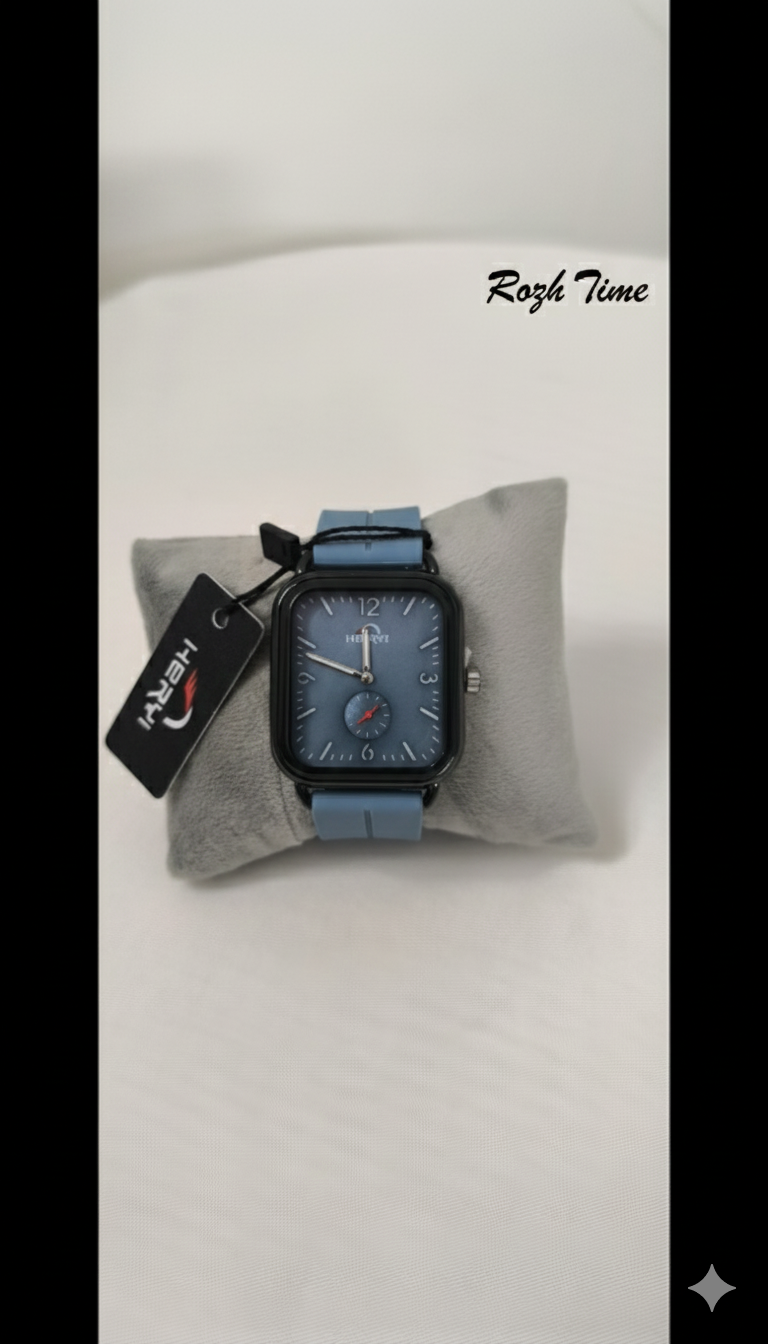 ساعت HERYI صفحه و بند آبی