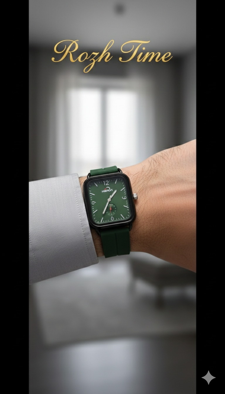 ساعت هری (HERYI) صفحه سیلیکونی- صفحه و بند سبز