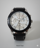 ساعت طرح CASIO EDIFICE- کاسیو طرح کورنو، صفحه سفید و بند مشکی