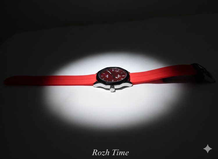 ساعت مچی HERYI صفحه پنج ضلعی قرمز