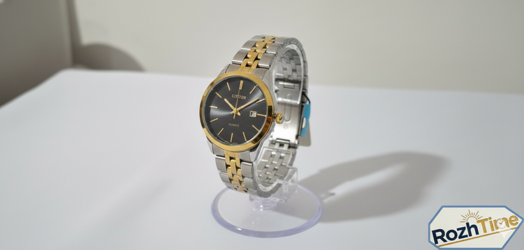 ساعت مچی زنانه سیتیزن صفحه مشکی بند طلایی نقره ای فلزی