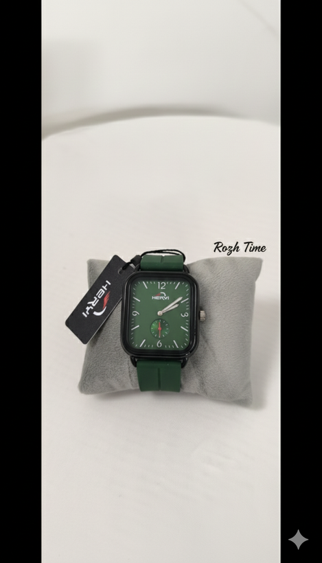 ساعت هری HERYI مستطیلی رنگ سبز