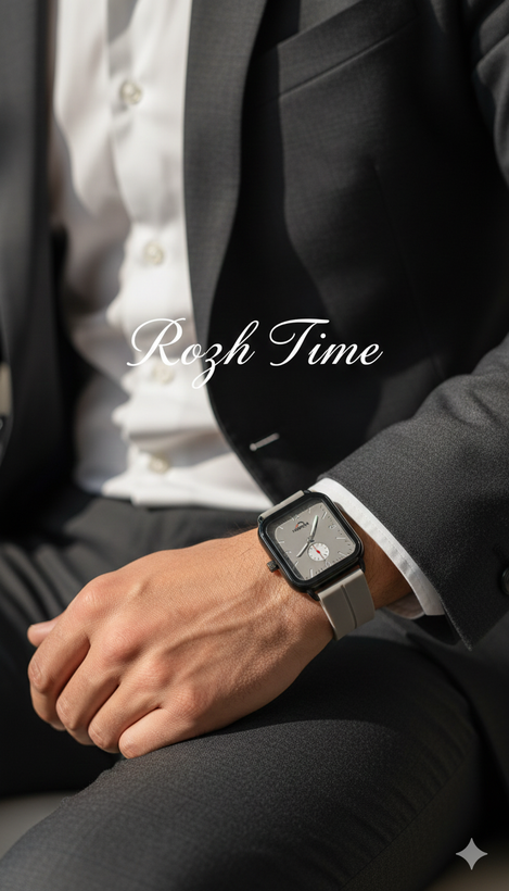 ساعت هری HERYI مستطیلی رنگ طوسی