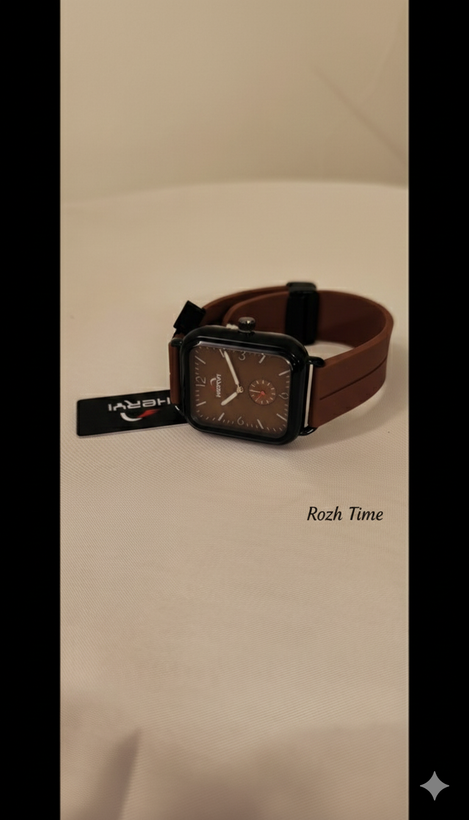 ساعت هری HERYI مستطیلی رنگ قهوه ای