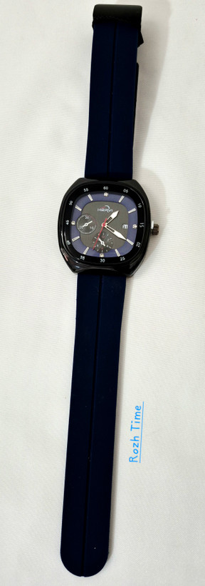 ساعت صفحه مربعی HERYI بند سیلیکونی (رابر) سرمه ای