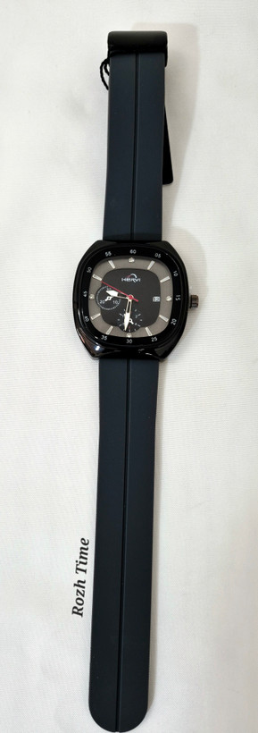 ساعت صفحه مربعی HERYI بند سیلیکونی (رابر) طوسی