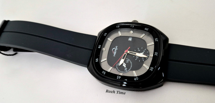 ساعت صفحه مربعی HERYI بند سیلیکونی (رابر) طوسی