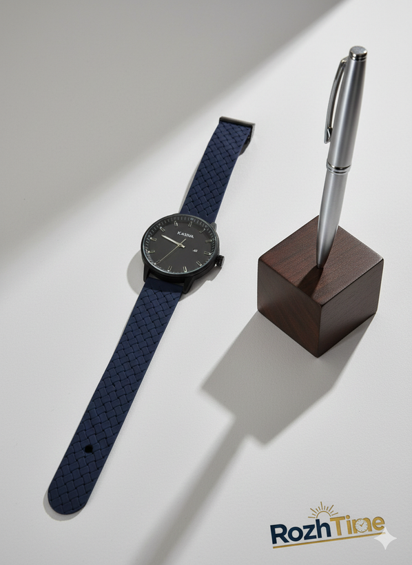 ساعت مردانه کاکسینا بند سلیکونی قفل مگنتی -طراحی مینیمال و شیک - سرمه ای
