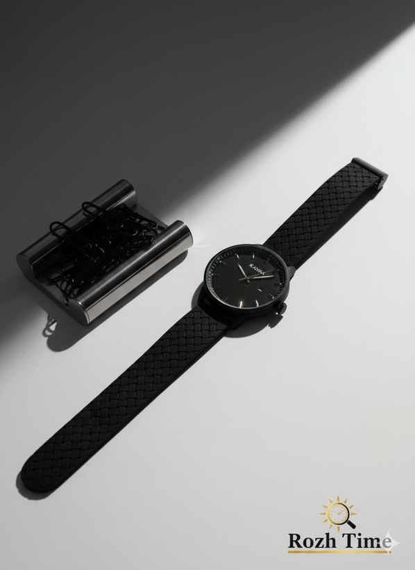 ساعت مردانه کاکسینا بند سلیکونی قفل مگنتی -طراحی مینیمال و شیک - مشکی