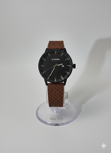 ساعت مردانه کاکسینا بند سلیکونی قفل مگنتی -طراحی مینیمال و شیک - قهوه ای/نسکافه ای