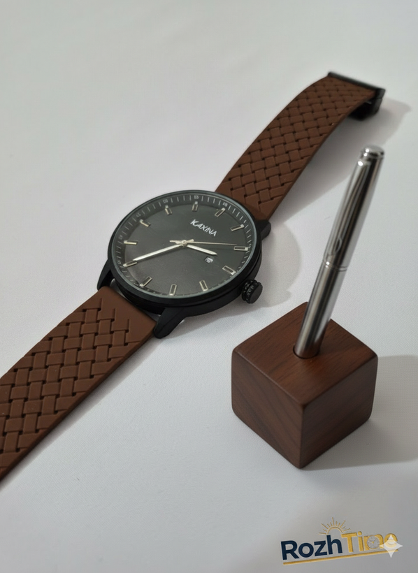 ساعت مردانه کاکسینا بند سلیکونی قفل مگنتی -طراحی مینیمال و شیک - قهوه ای/نسکافه ای