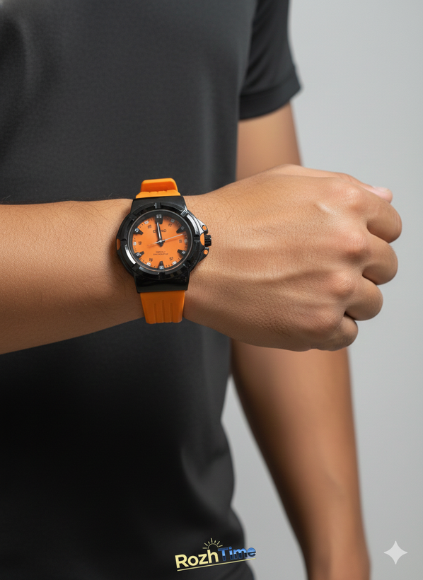 ساعت اسپرت کاسیو G SHOCK (جی شاک) بند رابر - نارنجی