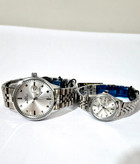 ست ساعت زنانه و مردانه الگانس استیل صفحه سفید - موتور ژاپن