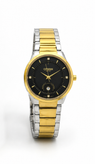ساعت زنانه (CITIZEN VIP) سیتیزن تمام استیل صفحه مشکی بند طلایی نقره ای موتور ژاپن